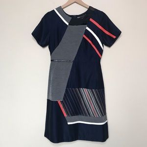 Jonathan Simkhai Patchwork Leather Detail Dress